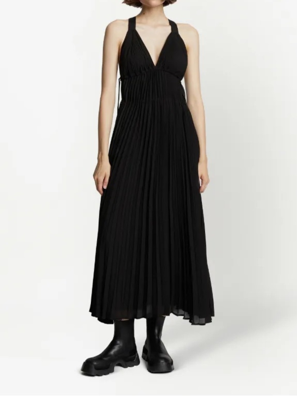 Proenza Schouler Broomstick Pleated Tank Dress in Black
